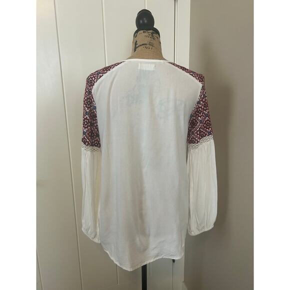 Altar’d State Bohemian Peasant Long Sleeve Embroidered Blouse Size M - Picture 2 of 9